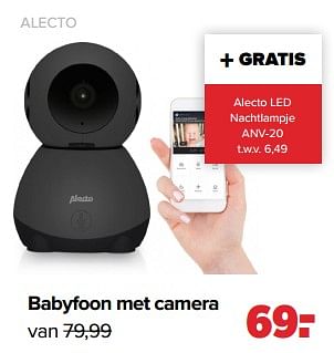 Aanbiedingen Alecto babyfoon met camera - Alecto - Geldig van 26/09/2022 tot 22/10/2022 bij Baby-Dump
