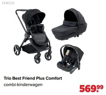 Aanbiedingen Chicco trio best friend plus comfort combi-kinderwagen - Chicco - Geldig van 26/09/2022 tot 22/10/2022 bij Baby-Dump