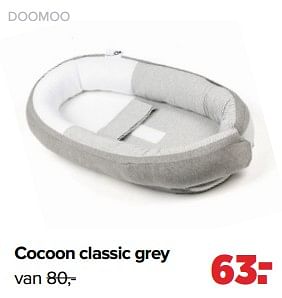 Aanbiedingen Doomoo cocoon classic grey - Doomoo - Geldig van 26/09/2022 tot 22/10/2022 bij Baby-Dump