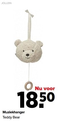Aanbiedingen Jollein muziekhanger teddy bear - Jollein - Geldig van 26/09/2022 tot 22/10/2022 bij Baby-Dump