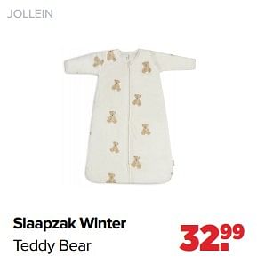 Aanbiedingen Jollein slaapzak winter teddy bear - Jollein - Geldig van 26/09/2022 tot 22/10/2022 bij Baby-Dump