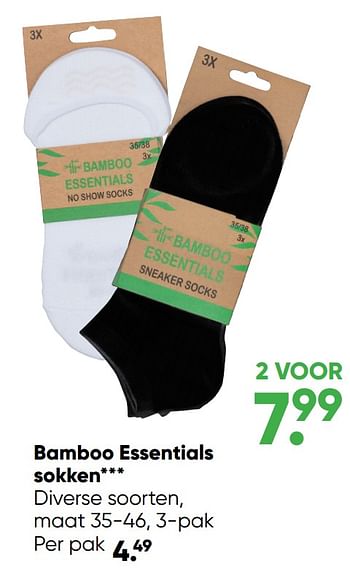 Aanbiedingen Bamboo essentials sokken - Huismerk - Big Bazar - Geldig van 26/09/2022 tot 09/10/2022 bij Big Bazar
