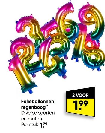 Aanbiedingen Folieballonnen regenboog - Huismerk - Big Bazar - Geldig van 26/09/2022 tot 09/10/2022 bij Big Bazar