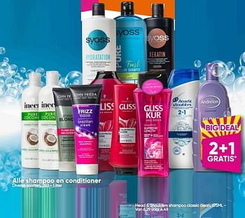 Aanbiedingen Head + shoulders shampoo classic clean - Head &amp; Shoulders - Geldig van 26/09/2022 tot 09/10/2022 bij Big Bazar