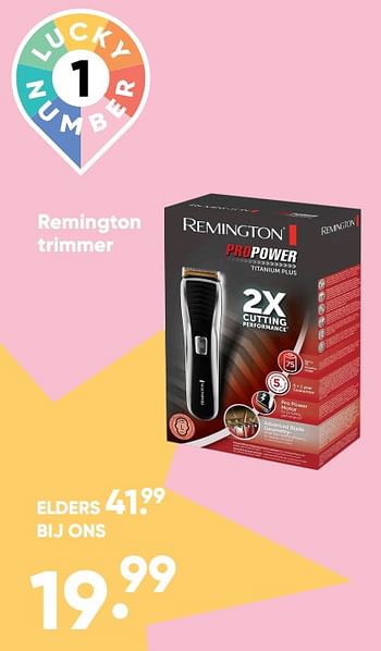 Aanbiedingen Remington trimmer - Remington - Geldig van 26/09/2022 tot 09/10/2022 bij Big Bazar