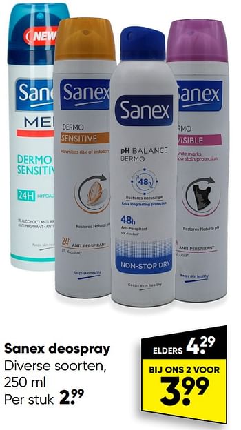 Aanbiedingen Sanex deospray - Sanex - Geldig van 26/09/2022 tot 09/10/2022 bij Big Bazar