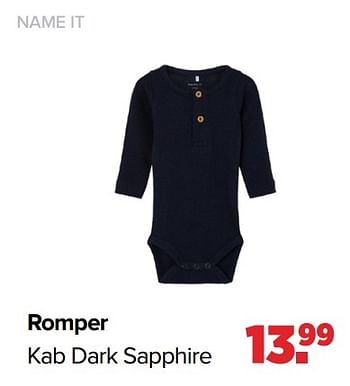 Aanbiedingen Romper kab dark sapphire - Name-IT - Geldig van 26/09/2022 tot 22/10/2022 bij Baby-Dump