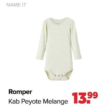 Aanbiedingen Romper kab peyote melange - Name-IT - Geldig van 26/09/2022 tot 22/10/2022 bij Baby-Dump