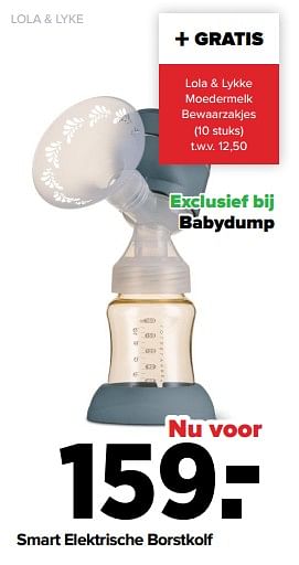Aanbiedingen Smart elektrische borstkolf - Lola &amp; Lykke - Geldig van 26/09/2022 tot 22/10/2022 bij Baby-Dump
