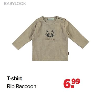 Aanbiedingen T-shirt rib raccoon - Baby look - Geldig van 26/09/2022 tot 22/10/2022 bij Baby-Dump