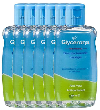 Aanbiedingen Glycerona Hygienische Handgel Voordeelverpakking 6x100ml - Geldig van 12/01/2022 tot 21/01/2022 bij Drogisterij.net
