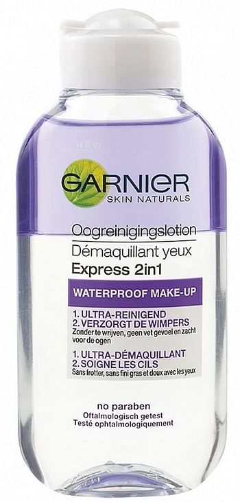 Aanbiedingen Garnier Skin Naturals 2 in 1 Oogreinigingslotion 125ml - Geldig van 13/01/2022 tot 21/01/2022 bij Drogisterij.net