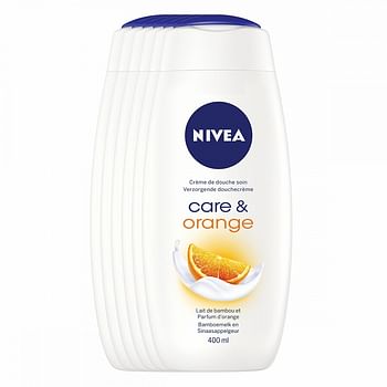 Aanbiedingen Nivea Showercreme Care Orange Voordeelverpakking 6x400ml - Geldig van 14/01/2022 tot 21/01/2022 bij Drogisterij.net