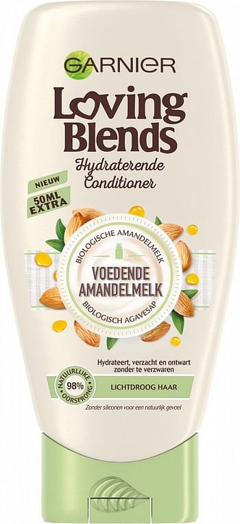 Aanbiedingen Garnier Loving Blends Voedende Amandelmelk Conditioner 250ml - Geldig van 16/01/2022 tot 21/01/2022 bij Drogisterij.net
