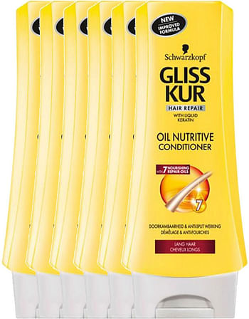 Aanbiedingen Gliss Kur Conditioner Oil Nutritive Voordeelverpakking 6x200ml - Geldig van 16/01/2022 tot 21/01/2022 bij Drogisterij.net
