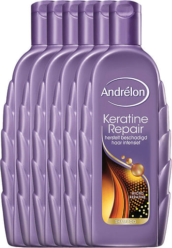 Aanbiedingen Andrelon Shampoo Keratine Repair Voordeelverpakking 6x300ml - Geldig van 22/01/2022 tot 24/01/2022 bij Drogisterij.net