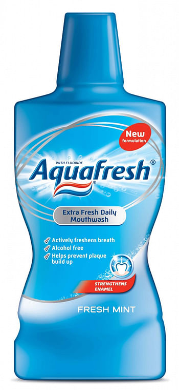 Aanbiedingen Aquafresh Mondwater Fresh Mint 500ml - Geldig van 22/01/2022 tot 24/02/2022 bij Drogisterij.net