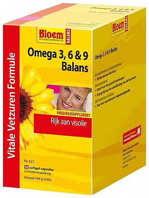 Aanbiedingen Bloem Omega 3 6 and 9 Balans - Geldig van 22/01/2022 tot 24/02/2022 bij Drogisterij.net