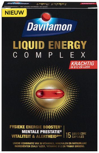 Aanbiedingen Davitamon Liquid Energy Complex - Geldig van 22/01/2022 tot 24/02/2022 bij Drogisterij.net