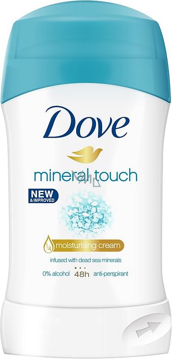 Aanbiedingen Dove Deodorant Stick Anti Perspirant Mineral Touch 40ml - Geldig van 22/01/2022 tot 27/01/2022 bij Drogisterij.net