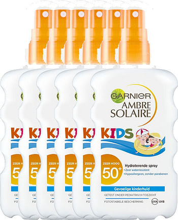 Aanbiedingen Garnier Ambre Solaire Zonnebrand Kids Spray Factorspf50 Voordeelverpakking - Geldig van 22/01/2022 tot 24/02/2022 bij Drogisterij.net