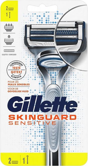 Aanbiedingen Per stuk Gillette Skinguard Sensitive Starterkit - Geldig van 22/01/2022 tot 24/02/2022 bij Drogisterij.net