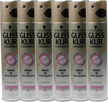 Aanbiedingen Gliss Kur Hairspray Hold Silk Gloss Voordeelverpakking 6x250ml - Geldig van 22/01/2022 tot 31/01/2022 bij Drogisterij.net