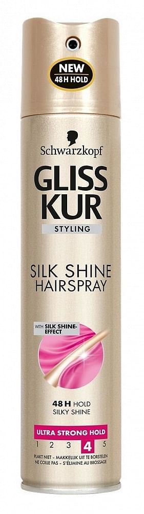 Aanbiedingen Gliss Kur Styling Hairspray Silk en Shine 250ml - Geldig van 22/01/2022 tot 01/02/2022 bij Drogisterij.net