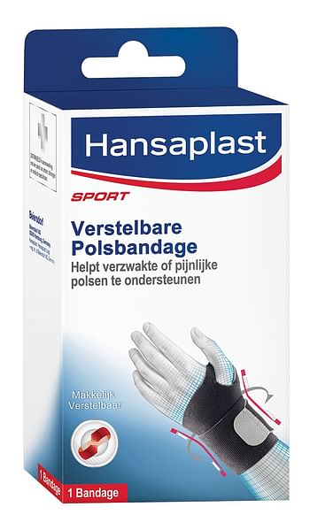 Aanbiedingen Hansaplast Sport Verstelbare Neopreen Polsbandage - Geldig van 22/01/2022 tot 24/02/2022 bij Drogisterij.net