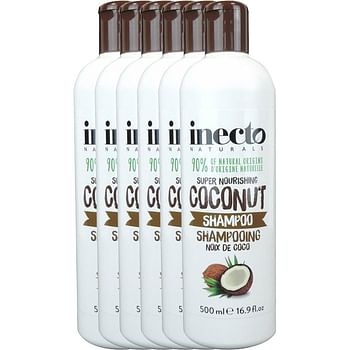 Aanbiedingen Inecto Naturals Coconut Shampoo Voordeelverpakking 6x500ml - Geldig van 22/01/2022 tot 24/02/2022 bij Drogisterij.net