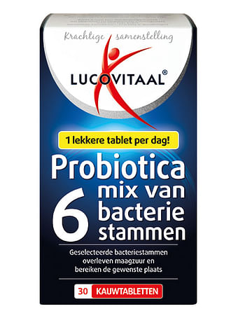 Aanbiedingen Lucovitaal Probiotica Kauwtabletten - Geldig van 22/01/2022 tot 04/02/2022 bij Drogisterij.net