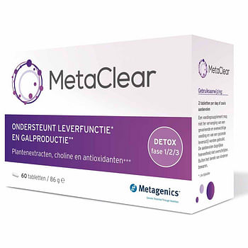 Aanbiedingen Metagenics Metaclear Tabletten - Geldig van 22/01/2022 tot 11/02/2022 bij Drogisterij.net