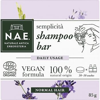 Aanbiedingen N.a.e. Shampoo Bar Semplicita Daily Usage - Normal Hair 85gram - Geldig van 22/01/2022 tot 02/02/2022 bij Drogisterij.net