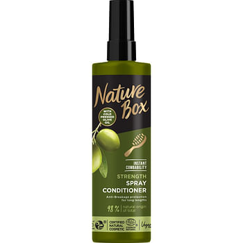 Aanbiedingen Nature Box Conditioner Olive Spray 200ml - Geldig van 22/01/2022 tot 24/02/2022 bij Drogisterij.net