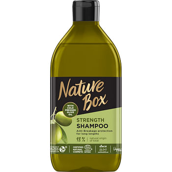 Aanbiedingen Nature Box Shampoo Olive Strength 385ml - Geldig van 22/01/2022 tot 28/01/2022 bij Drogisterij.net