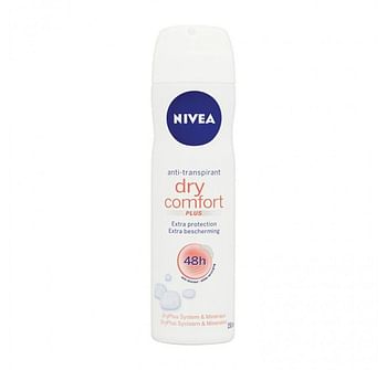 Aanbiedingen Nivea Deospray Dry Comfort Plus 150ml - Geldig van 22/01/2022 tot 24/02/2022 bij Drogisterij.net