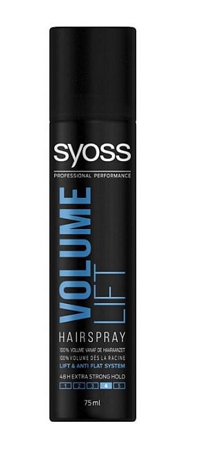 Aanbiedingen Syoss Hairspray Volume Lift Mini 75ml - Geldig van 22/01/2022 tot 24/02/2022 bij Drogisterij.net