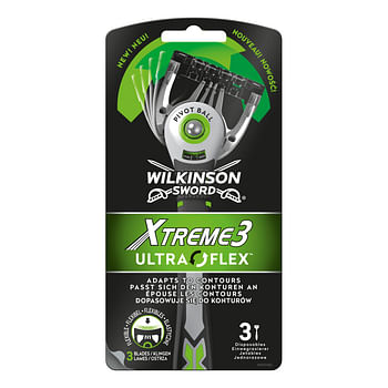 Aanbiedingen 3stuks Wilkinson Sword Xtreme 3 Ultraflex Scheerapparaat - Geldig van 22/01/2022 tot 24/02/2022 bij Drogisterij.net