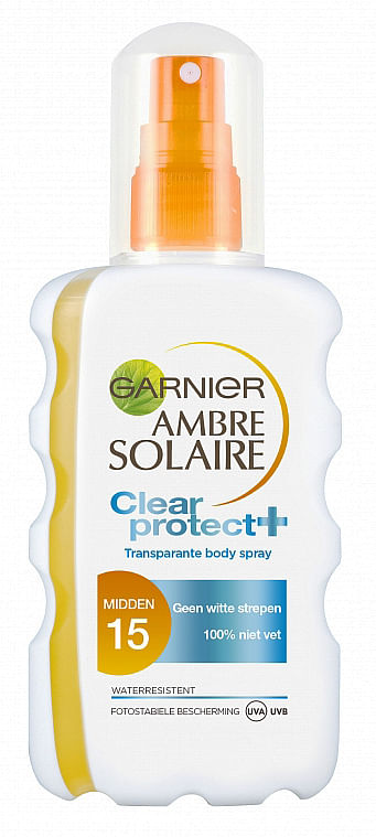 Aanbiedingen Garnier Ambre Solaire Zonnebrand Clear Spray Factorspf15 - Geldig van 23/01/2022 tot 24/02/2022 bij Drogisterij.net