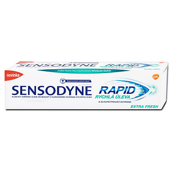 Aanbiedingen Sensodyne Tandpasta Rapid Extra Fresh Buitenlandse Verpakking 75ml - Geldig van 23/01/2022 tot 28/01/2022 bij Drogisterij.net