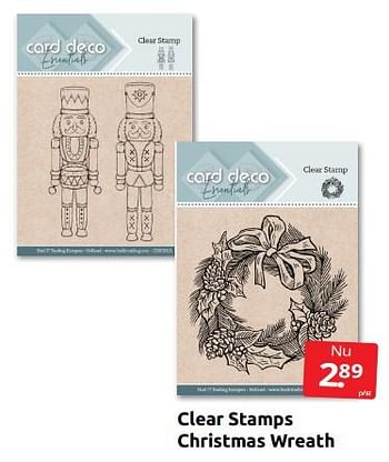 Aanbiedingen Clear stamps christmas wreath - Card Deco Essentials - Geldig van 01/10/2022 tot 09/10/2022 bij Boekenvoordeel
