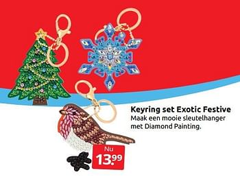 Aanbiedingen Keyring set exotic festive - Huismerk - Boekenvoordeel - Geldig van 01/10/2022 tot 09/10/2022 bij Boekenvoordeel