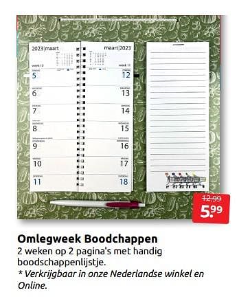 Aanbiedingen Omlegweek boodchappen - Huismerk - Boekenvoordeel - Geldig van 01/10/2022 tot 09/10/2022 bij Boekenvoordeel