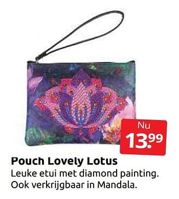 Aanbiedingen Pouch lovely lotus - Huismerk - Boekenvoordeel - Geldig van 01/10/2022 tot 09/10/2022 bij Boekenvoordeel