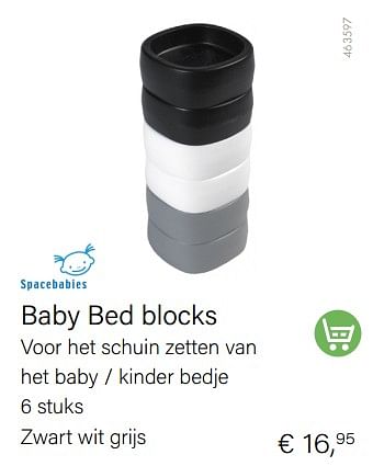 Aanbiedingen Baby bed blocks - Spacebabies - Geldig van 01/10/2022 tot 31/10/2022 bij Multi Bazar