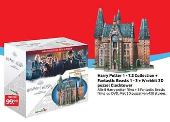Aanbiedingen Harry potter 1 - 7.2 collection + fantastic beasts 1 - 3 + wrebbit 3d puzzel clocktower - Huismerk - Boekenvoordeel - Geldig van 01/10/2022 tot 09/10/2022 bij Boekenvoordeel