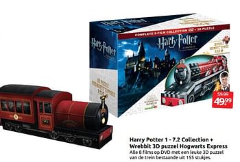 Aanbiedingen Harry potter 1 - 7.2 collection + wrebbit 3d puzzel hogwarts express - Huismerk - Boekenvoordeel - Geldig van 01/10/2022 tot 09/10/2022 bij Boekenvoordeel
