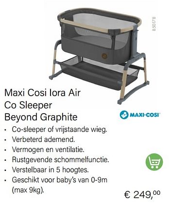 Aanbiedingen Maxi cosi iora air co sleeper beyond graphite - Maxi-cosi - Geldig van 01/10/2022 tot 31/10/2022 bij Multi Bazar