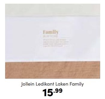 Aanbiedingen Jollein ledikant laken family - Jollein - Geldig van 02/10/2022 tot 08/10/2022 bij Baby & Tiener Megastore