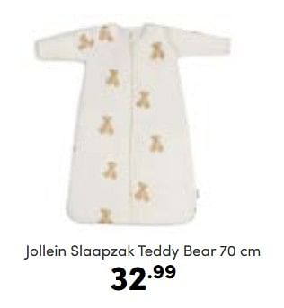 Aanbiedingen Jollein slaapzak teddy bear - Jollein - Geldig van 02/10/2022 tot 08/10/2022 bij Baby & Tiener Megastore
